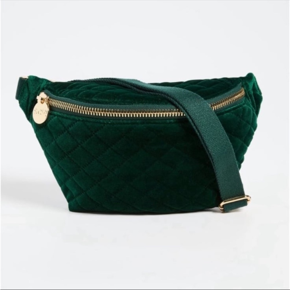 SCL Emerald Green Quilted Velvet Classic Fanny Pack